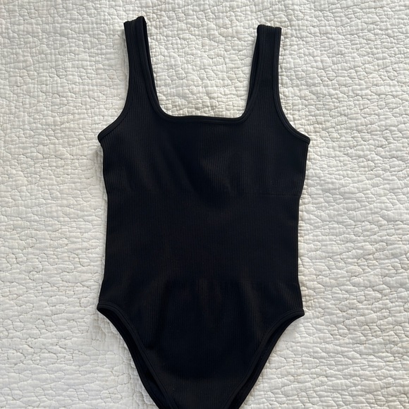 Black Core Control Square Neck Bodysuit - Picture 1 of 3